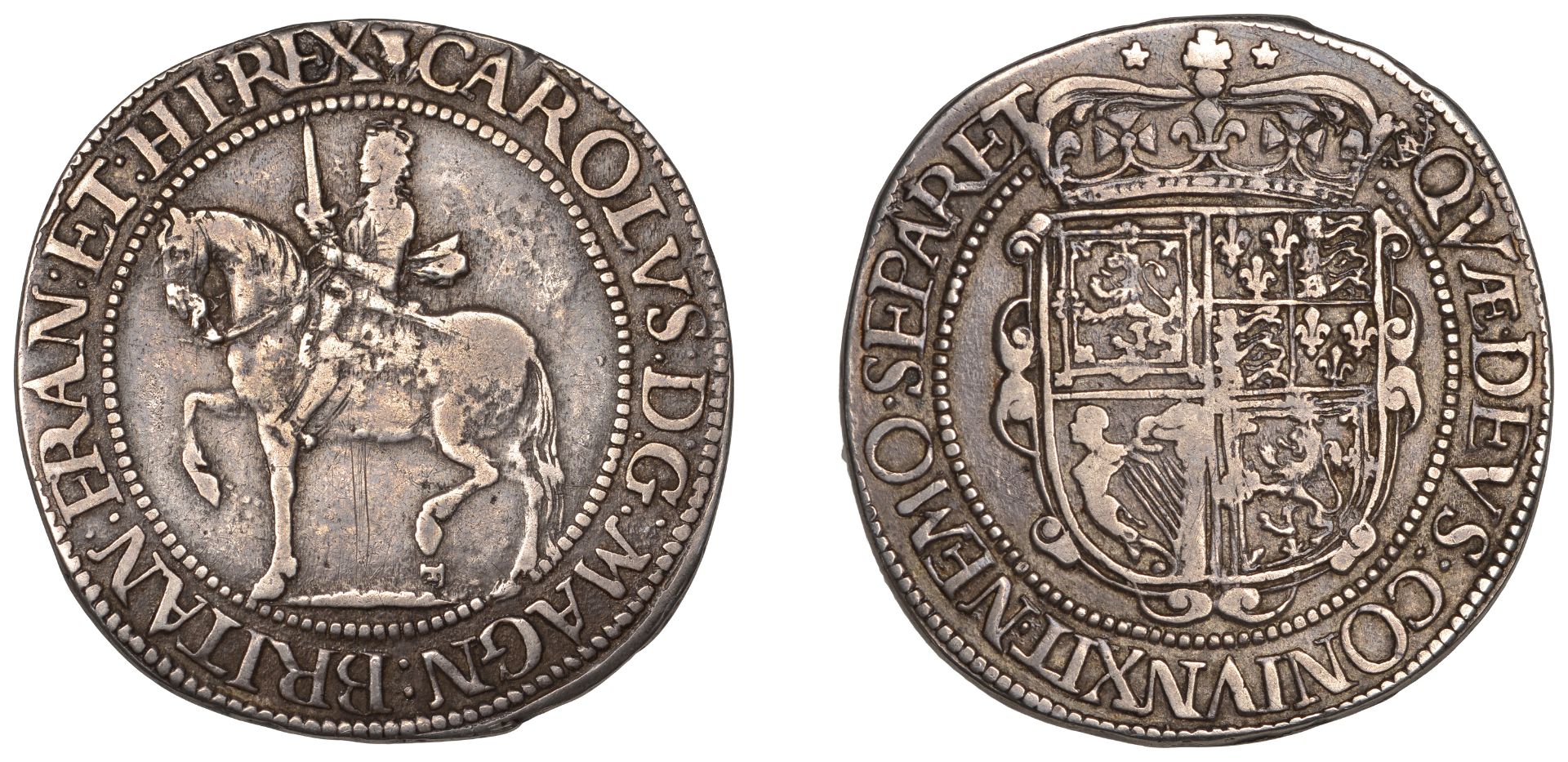 Scotland, Charles I, Third coinage, Falconer's Second issue, Thirty Shillings, mm. leaved th...