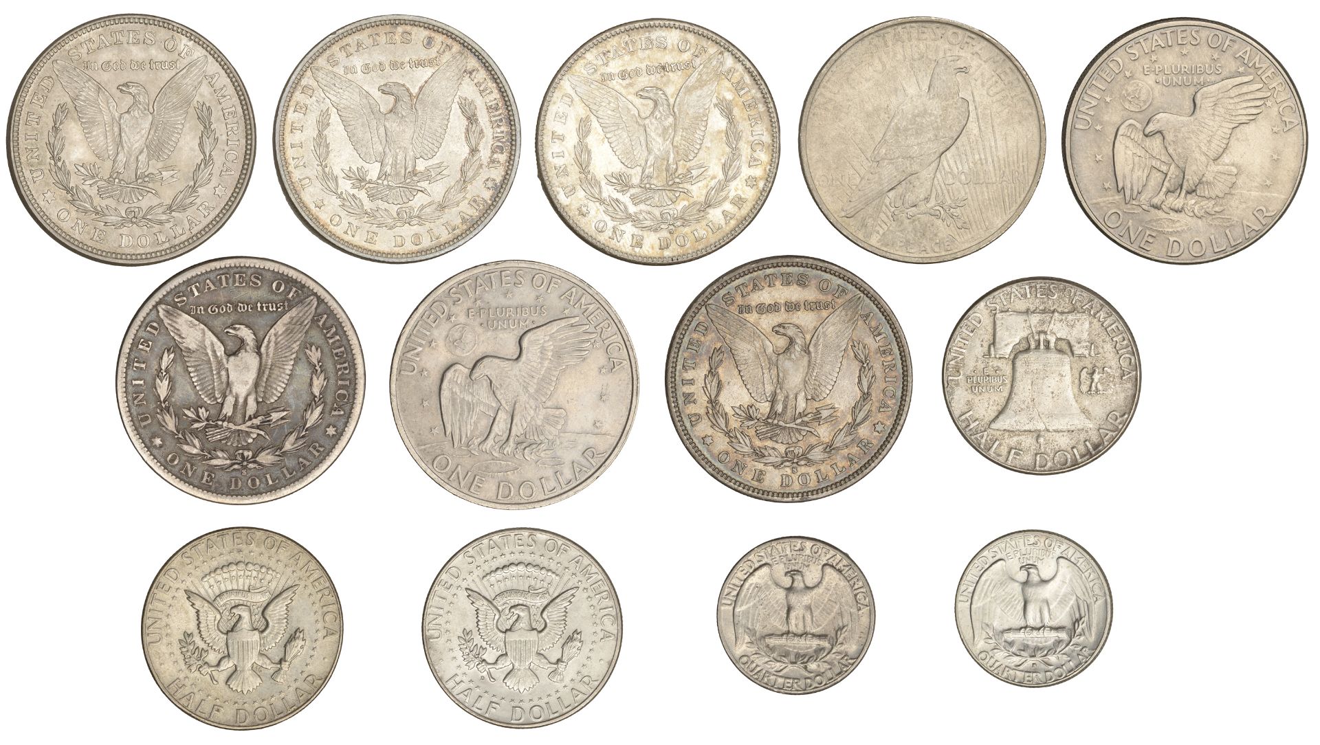 United States of America, Dollars (8), 1878s, 1880s, 1881s, 1887, 1921, 1923, 1971, 1972; Ha... - Image 2 of 2