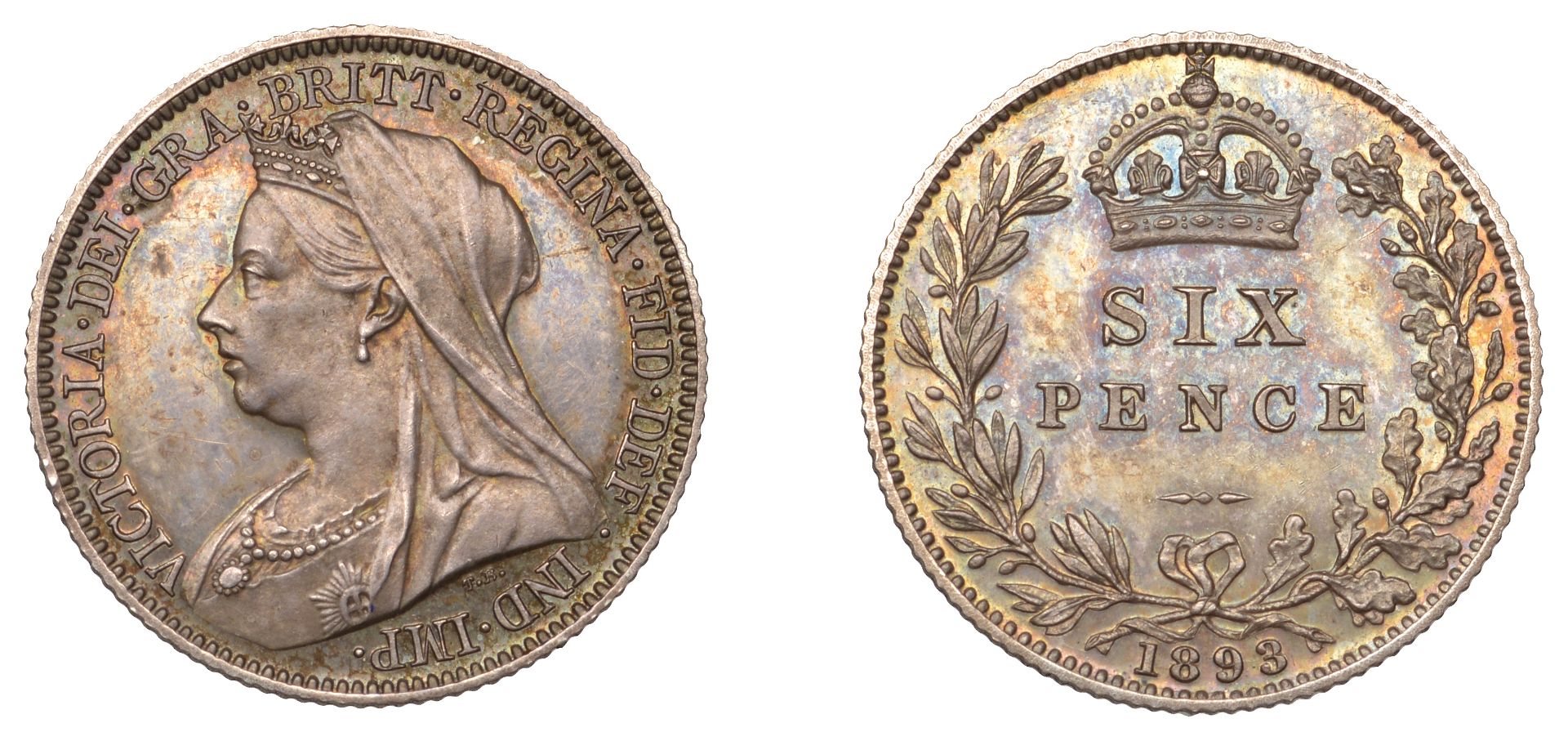 Victoria (1837-1901), Proof Sixpence, 1893, edge grained, 2.81g/12h (ESC 3286; S 3941). Some...