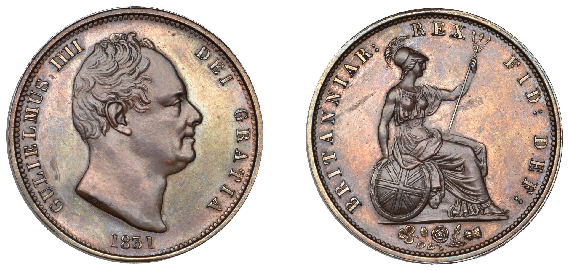 William IV (1830-1837), Proof Halfpenny, 1831, bronzed, edge plain, 9.63g/6h (BMC 1462; S 38...
