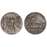 Sinking of the SS Lusitania, 1915, a cast English copy of the medal by K. Goetz, liner sinki...