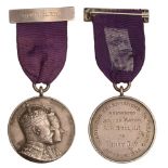 Coronation, 1902, Reading, a silver medal by E. Fuchs for Elkington, conjoined busts right,...