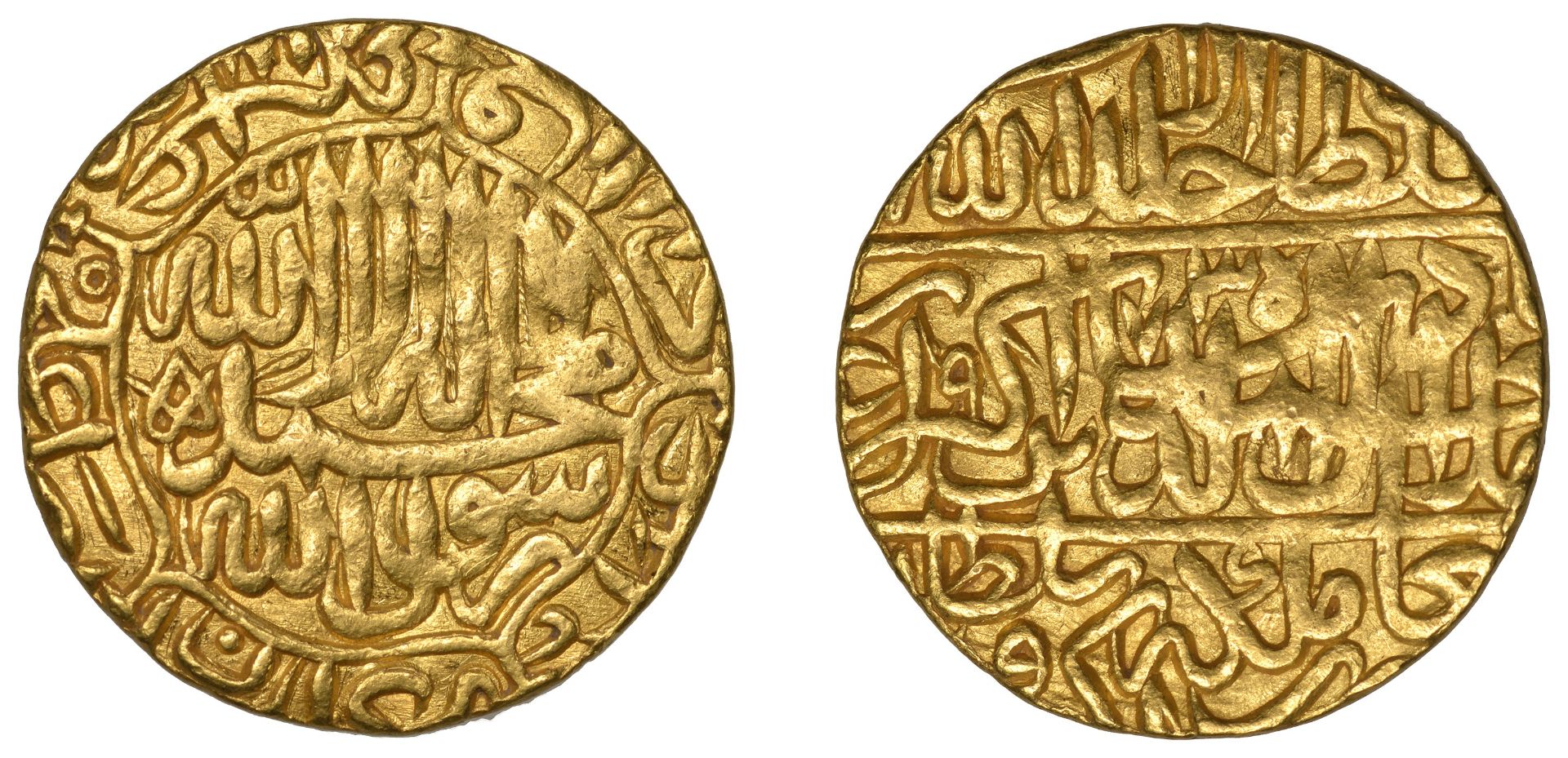 India, MUGHAL, Akbar, Mohur, Agra 973h, 10.79g/7h (Liddle G-3; KM 105.1; ICV 4197). Some lig...