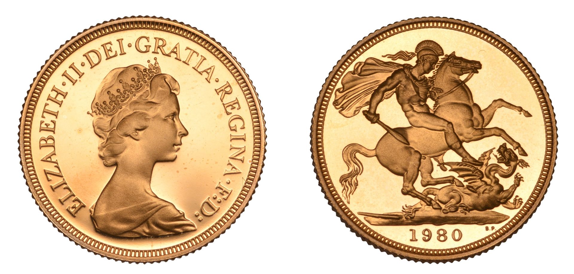 Elizabeth II (1952-2022), Sterling issues, Proof Sovereign, 1980 (M 311A; S SC1). Brilliant,...