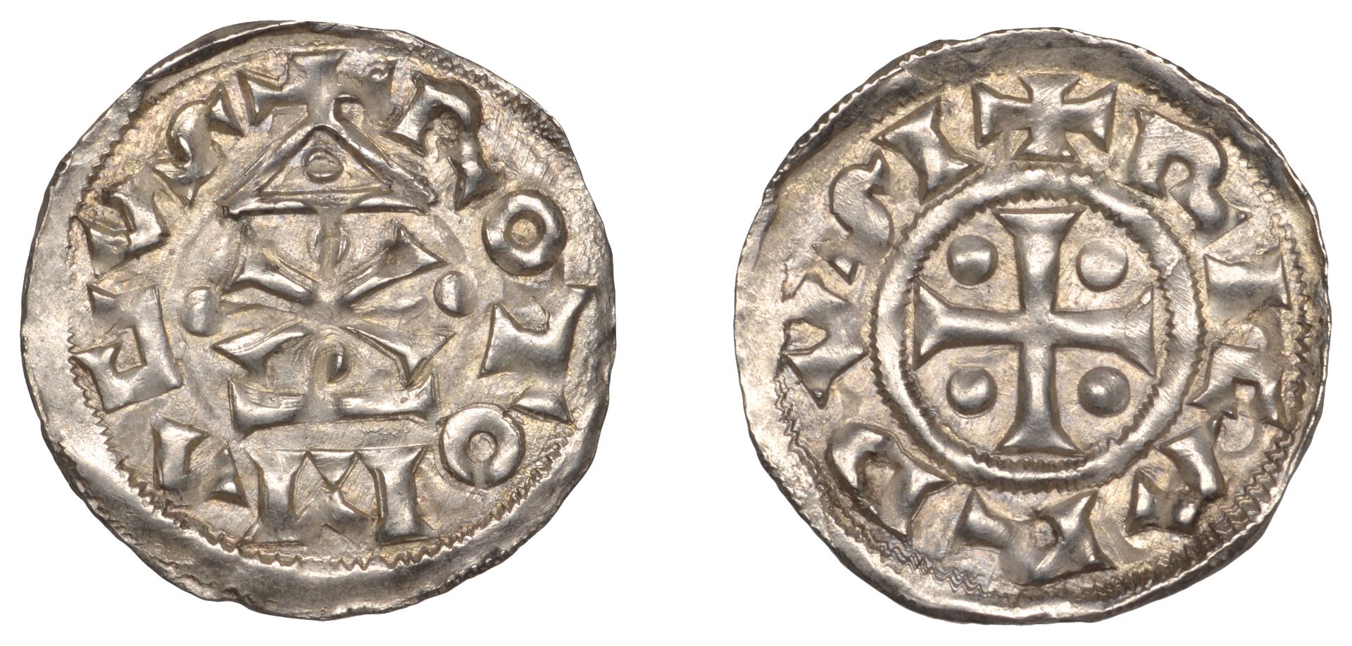 France: Feudal, NORMANDY, Richard I (942-996), Denier, Rouen, cross with pellets in angles,...