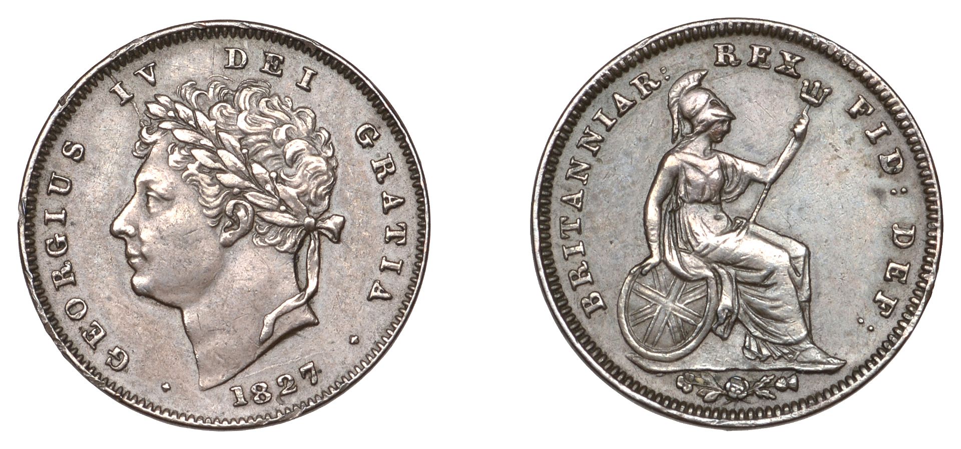 George IV (1820-1830), Third-Farthing, 1827 (Cooke 1632; BMC 1453; S 3827). Good very fine o...