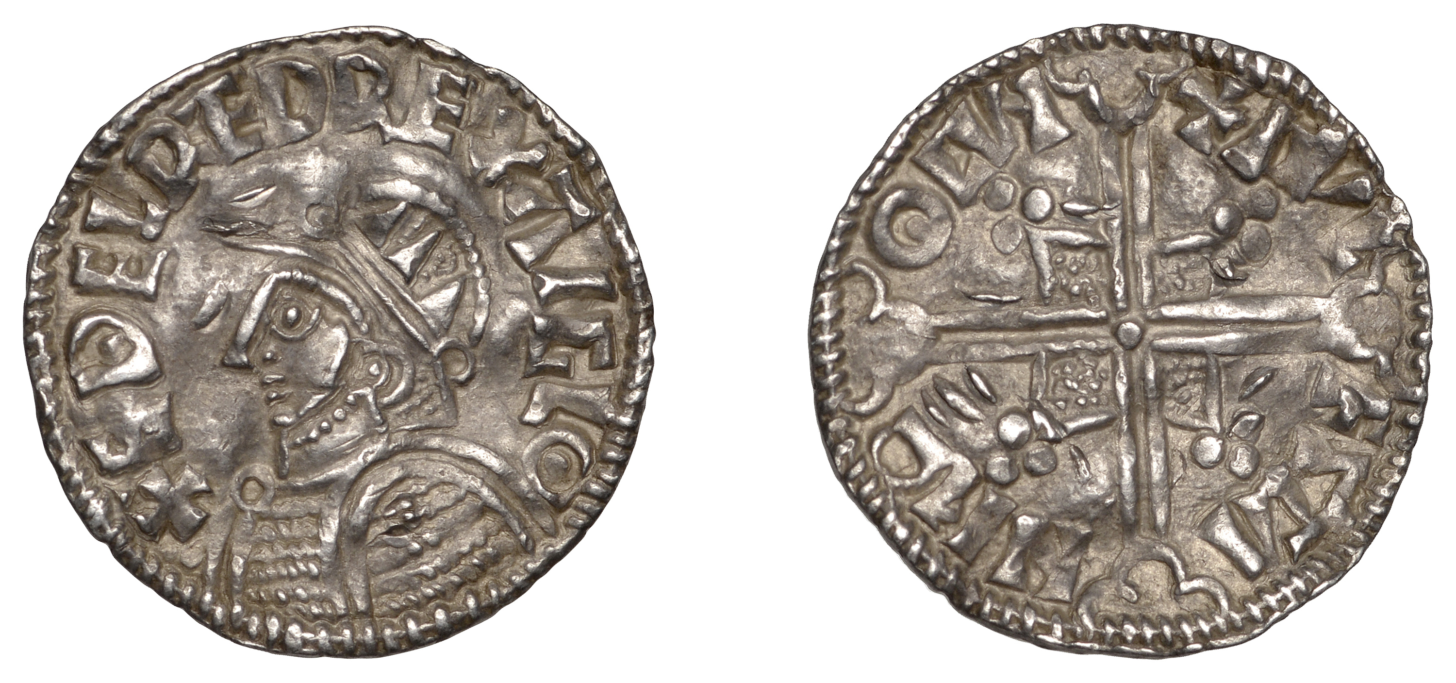 Ã†thelred II (978-1016), Penny, Helmet type, London, Wulfstan, pvlfstan mÏ‰o lvn, 1.48g/9h (SC...