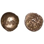 British Iron Age, DOBUNNI, Bodvoc (25-5 BC), Stater, bodvoc. on plain field, rev. triple-tai...