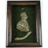 Duke of Wellington, a uniface brass portrait, unsigned, uniformed and draped bust right, app...