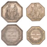 FRANCE, Banque de France, an octagonal silver jeton by R. Dumarest, yr VIII [1799-1800], str...