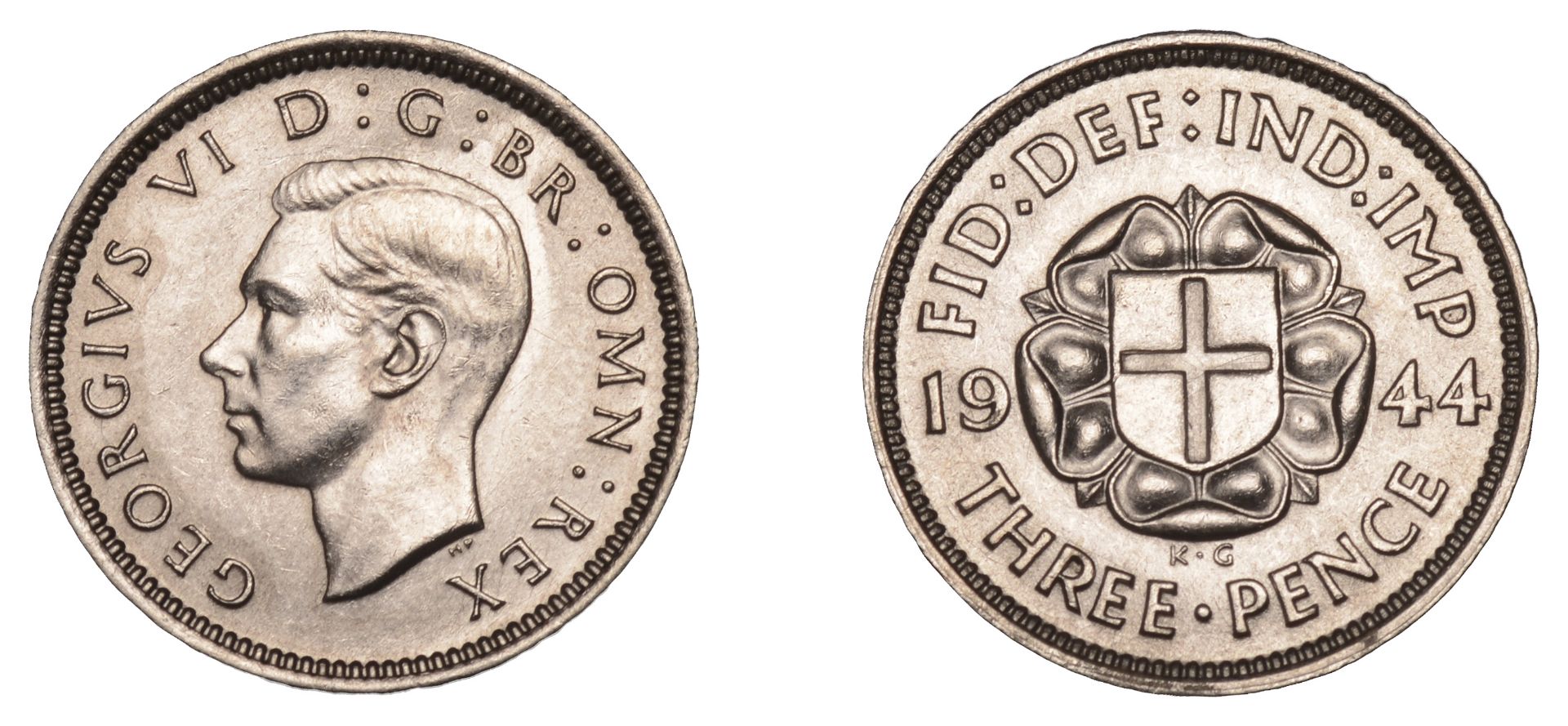 George VI (1936-1952), Silver Threepence, 1944 (ESC 4298; S 4085). About as struck Â£80-Â£100