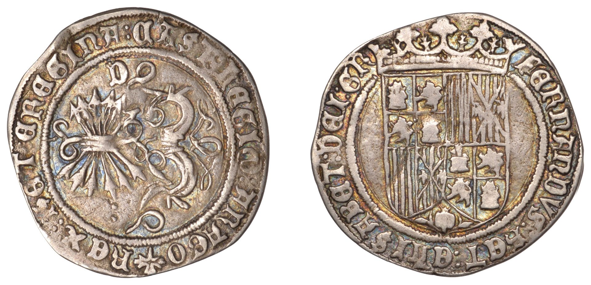 Spain, Ferdinand and Isabella (1474-1504), Real, after 1497, Cuenca, crowned shield, rev. bu...