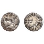 Richard II (1377-1399), Bp Fordham, Penny, early bust, lis on breast [?]. rev. reads dvnolm,...