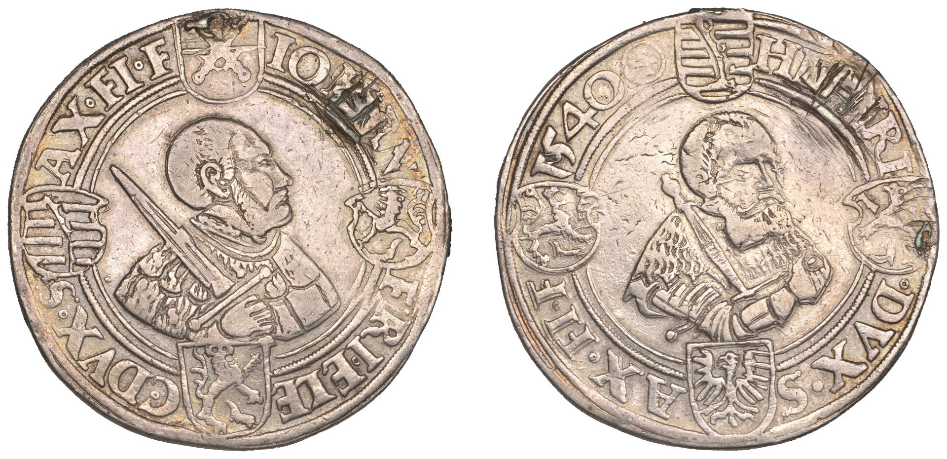 Germany, SAXONY, Johann Friedrich I and Heinrich II, Thaler, 1540, Annaberg, 28.89g/9h (Schn...