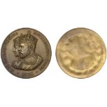 Coronation, [1902], a uniface striking in bronze of a medal by A. Fenwick, conjoined busts l...