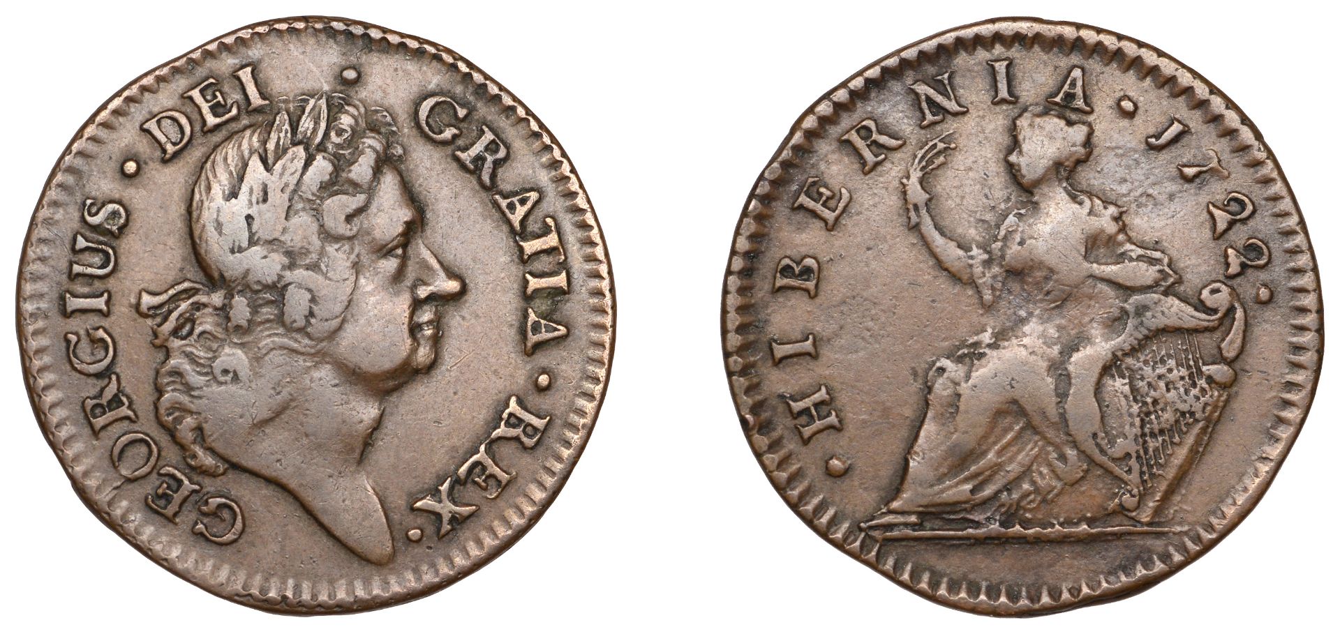 United States of America, Wood's coinage, Halfpenny, 1722 type II (S 6601). Very fine Â£120-...