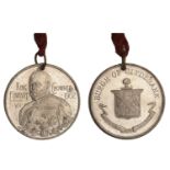 Coronation, 1902, Clydebank, a white metal medal, unsigned, uniformed bust three-quarters le...