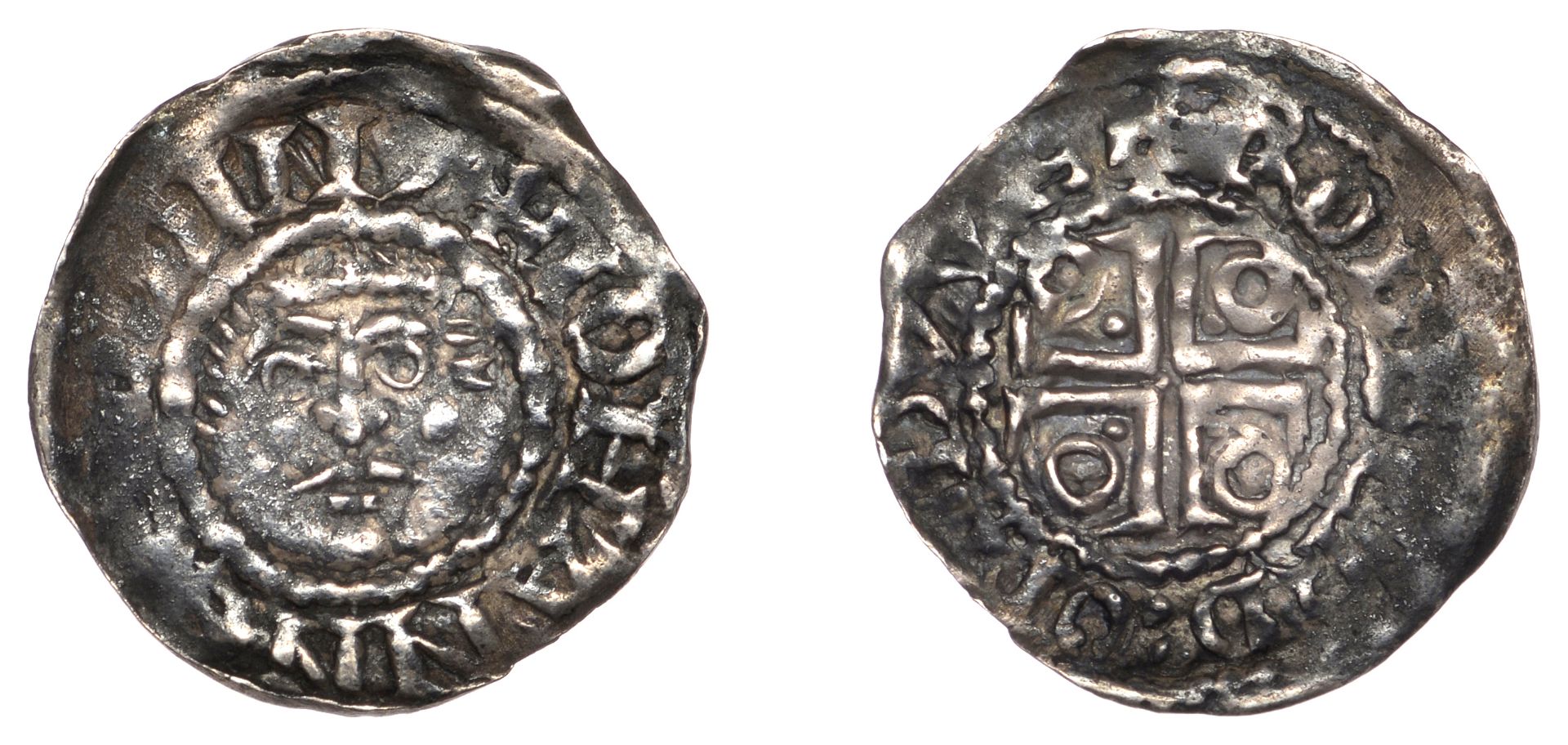 John (as Lord, 1172-1199), Second coinage, Halfpenny, type Ia, Dublin, Roberd, rodberd : on...