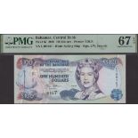 Central Bank of the Bahamas, $100, 2000, serial number L108167, Francis signature, in PMG ho...