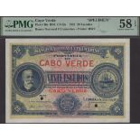 Banco Nacional Ultramarino, Cape Verde, specimen/proof 20 Escudos, 1 January 1921, no serial...