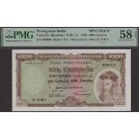 Banco Nacional Ultramarino, Portuguese India, specimen 1000 Escudos, 2 January 1959, serial...