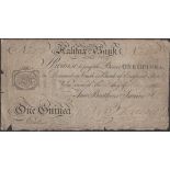 Halifax Commercial Bank, for Brothers Swaine & Co., 1 Guinea, 3 June 1805, serial number r37...