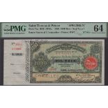 Banco Nacional Ultramarino, St Thomas & Prince, printers archival specimen 1000 Reis, 1 Marc...