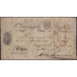 Bridgnorth Bank, for MacMichael, Gitton & Co., Â£2, 13 October 1813, serial number F2167, sig...