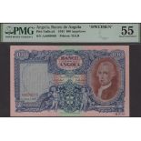 Banco de Angola, specimen for an unissued date of 100 Angolares, 1 June 1944, serial number...