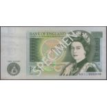 Bank of England, John B. Page, Â£1, 9 February 1978, serial number A01 000049, uncirculated,...