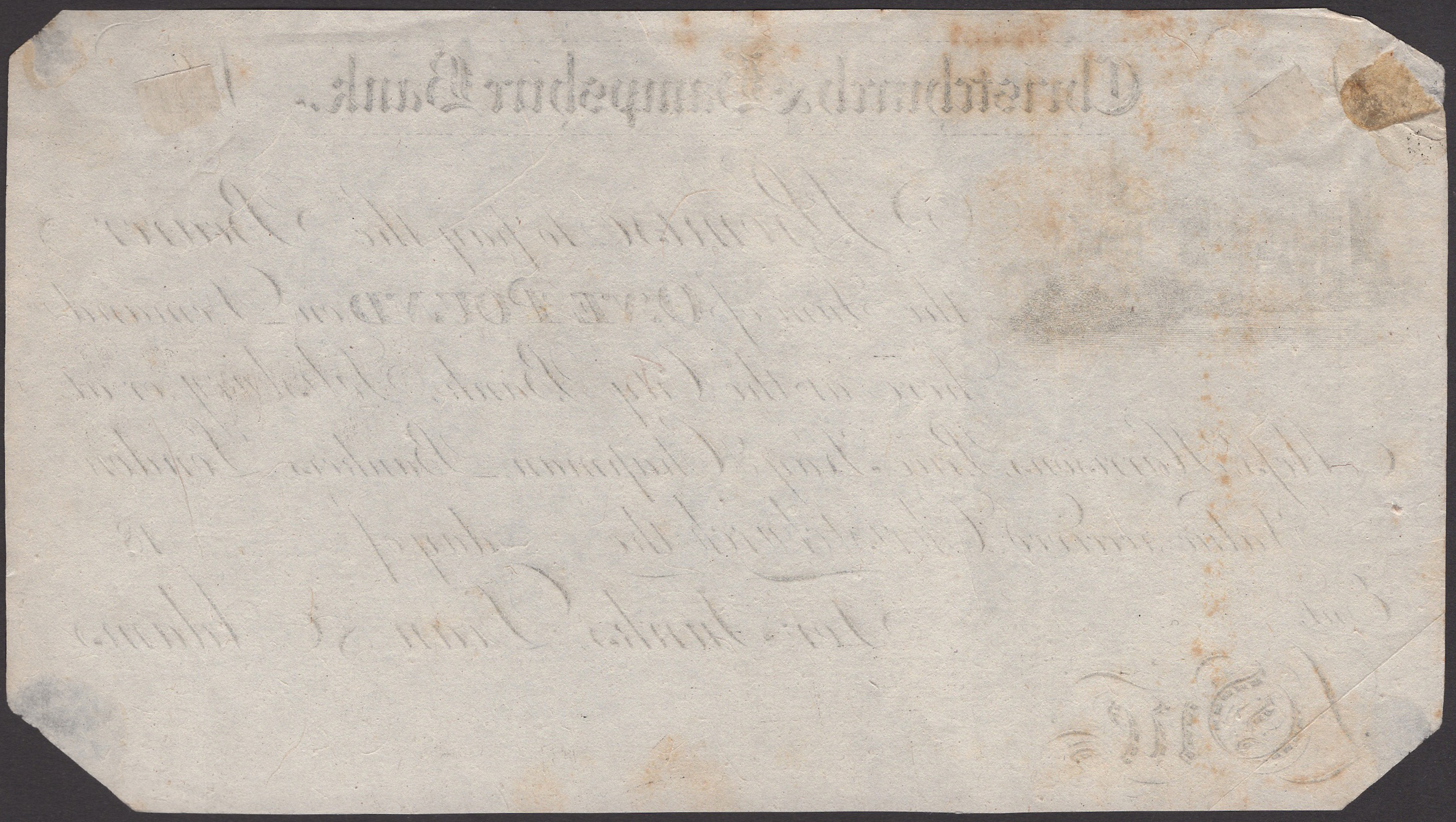 Christchurch & Wimborne Bank, for Tunks, Dean & Adams, proof Â£1, 18-, no signatures or seria... - Image 2 of 2