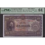 Banco Nacional Ultramarino, Portuguese Guinea, printers archival specimen 100 Escudos, 20 No...