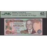 Central Bank of the Bahamas, $50, 2000, serial number F914013, Francis signature, in PMG hol...