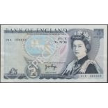 Bank of England, John B. Page, Â£5, August 1973, serial number 01A 000003, light handling, no...