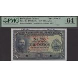 Banco Nacional Ultramarino, Portuguese Guinea, specimen 20 Escudos, 27 March 1947, no serial...