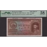 Banco Nacional Ultramarino, Portuguese India, printers archival specimen 10 Rupias, 29 Novem...