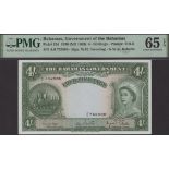 Bahamas Government, 4 Shillings, ND (1963), serial number A/6 742880, Higgs, Sweeting and Ro...