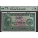 Banco Nacional Ultramarino, Portuguese Guinea, specimen 500 Escudos, 27 March 1947, no seria...