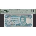 Central Bank of the Bahamas, $10, 1974 (1984), serial number D437239, Allen signature, in PM...