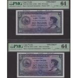 Banco Nacional Ultramarino, Cape Verde, printers archival specimen 10 Escudos (2), 16 Novemb...