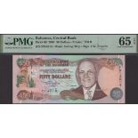 Central Bank of the Bahamas, $50, 2000, serial number F914014, Francis signature, in PMG hol...