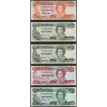 Central Bank of the Bahamas, $1, 1974, serial number Prefix B/1, Donaldson signature, also 5...