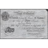 Bank of England, Cyril P. Mahon, Â£5, Liverpool, 5 August 1925, serial number 251/U 74165, a...