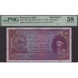 Banco Nacional Ultramarino, Portuguese India, printers archival specimen 100 Rupias, 29 Nove...