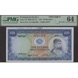 Banco Nacional Ultramarino, Portuguese Guinea, printers archival specimen 100 Escudos, 17 De...