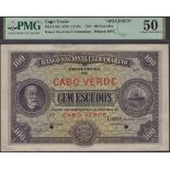 Banco Nacional Ultramarino, Cape Verde, specimen/proof 100 Escudos, 1 January 1921, no seria...