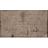 Leicester Bank, for Bentley & Buxton, 5 Guineas, 15 February 1798, serial number D958, split...