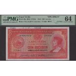 Banco Nacional Ultramarino, Cape Verde, printers archival specimen 100 Escudos, 16 November...