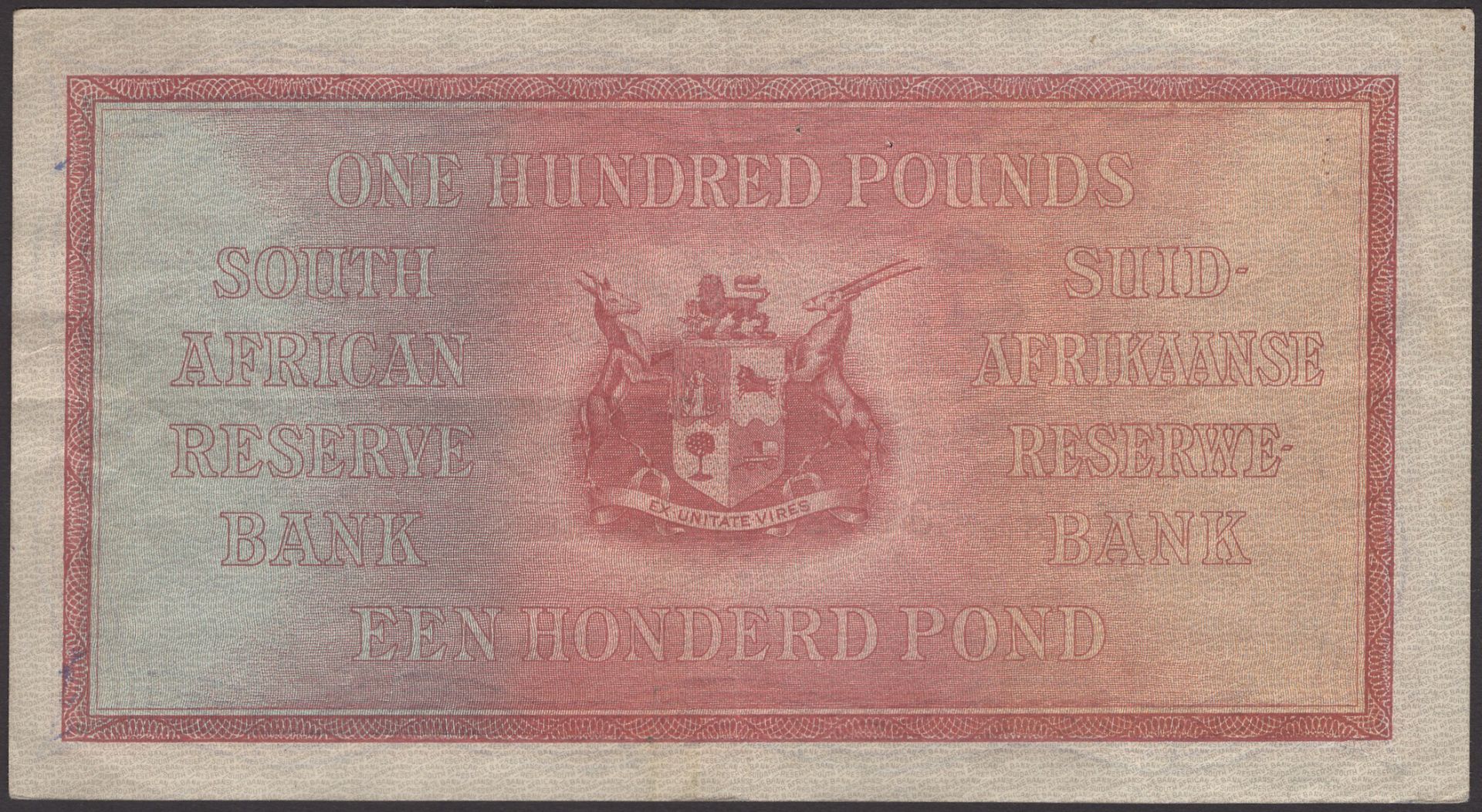 South African Reserve Bank, Â£100, 8 September 1933, serial number D/3 008592, Postmus signat... - Bild 2 aus 2