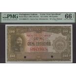 Banco Nacional Ultramarino, Portuguese Guinea, colour trial 100 Escudos, ND (1958), serial n...